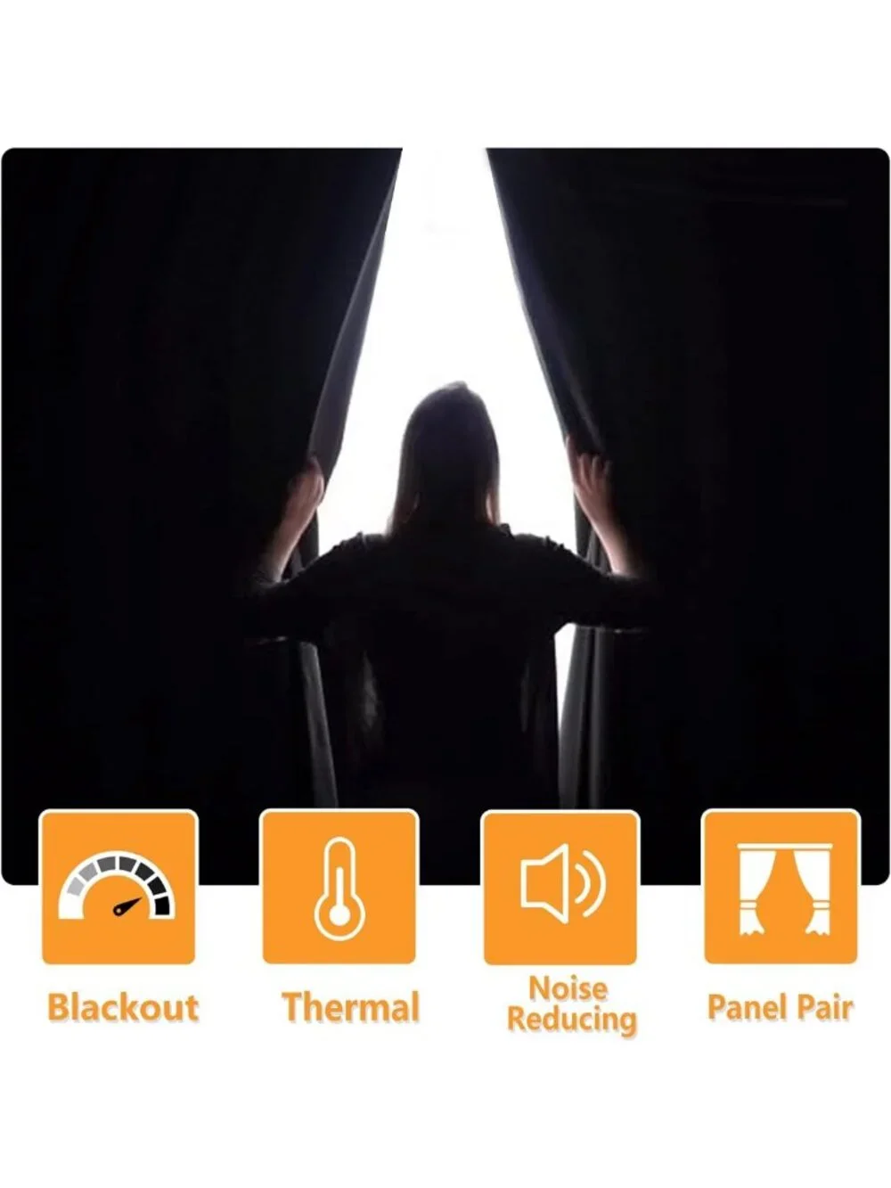 Thermal Insulated Blackout Curtains, 42x84